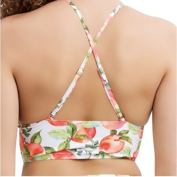 BCBG Generation Women's Peachy Lace Up Top & Ruched Bikini Bottom Size Large - Picture 4 of 16